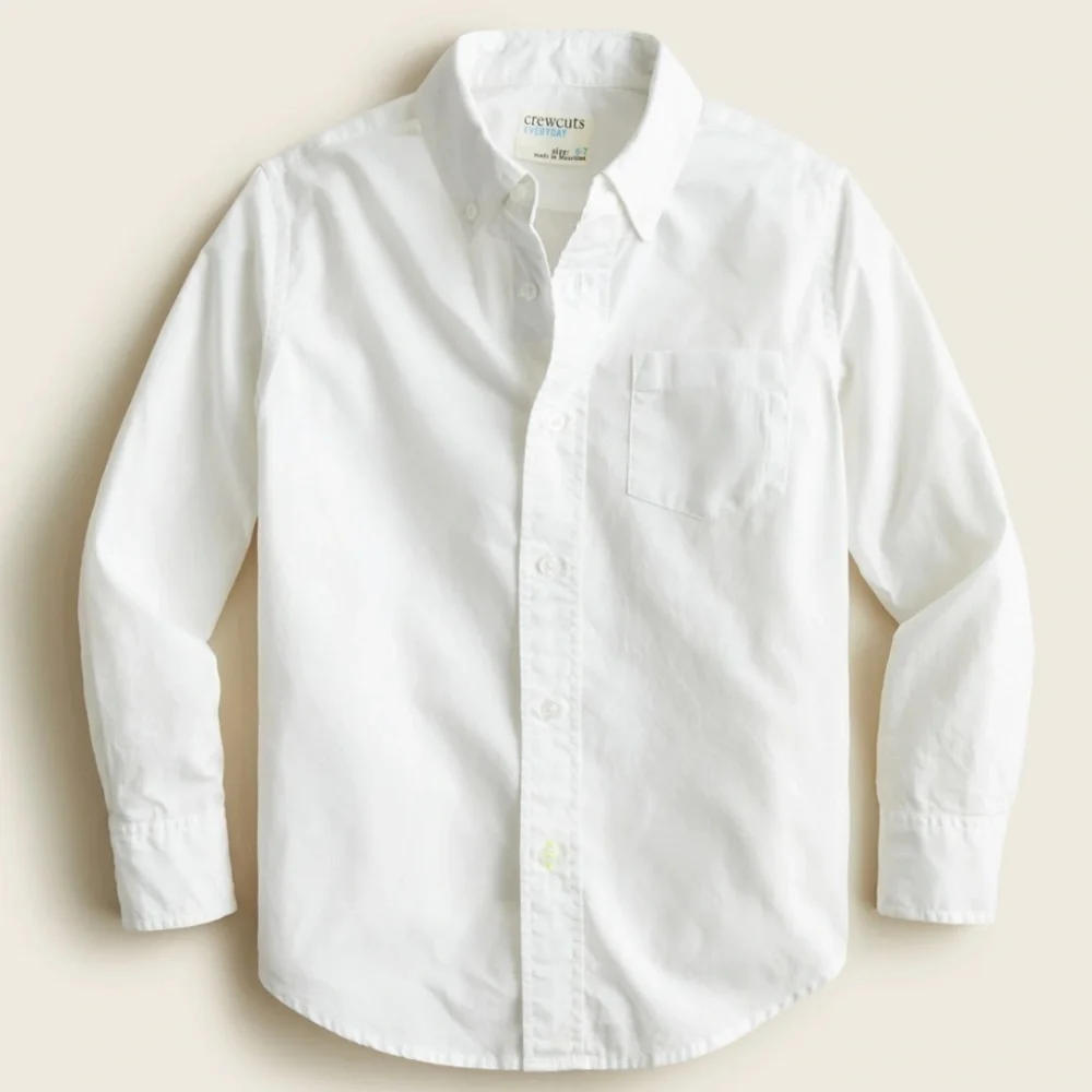 J crew boys secret wash shirt white poplin button down
